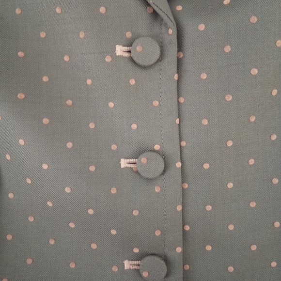 Rebecca Taylor Wool Blend Swiss Dot Gray Pink Blazer Jacket 8 Hong Kong Pockets - Picture 9 of 12